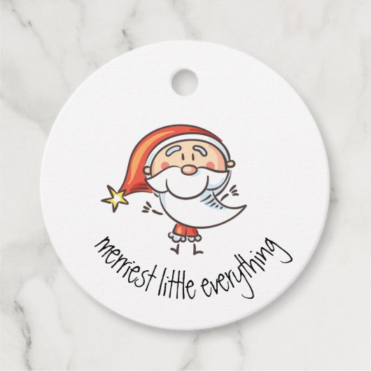 Cute Santa Claus Illustration Merry Alles Bedankjes Labels (Voorkant)