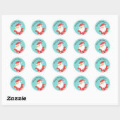Cute Santa Claus Jolly and Merry Kerstmis Ronde Sticker (Vel)