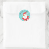 Cute Santa Claus Jolly and Merry Kerstmis Ronde Sticker (Tas)