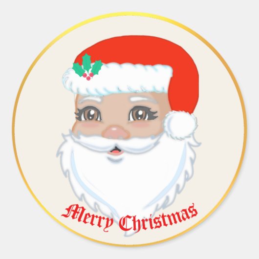 Cute Santa Claus Kerst sticker (Voorkant)