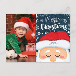 Cute Santa Claus kerstfoto Kaart
