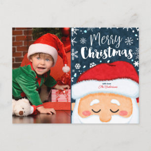 Cute Santa Claus kerstfoto Kaart