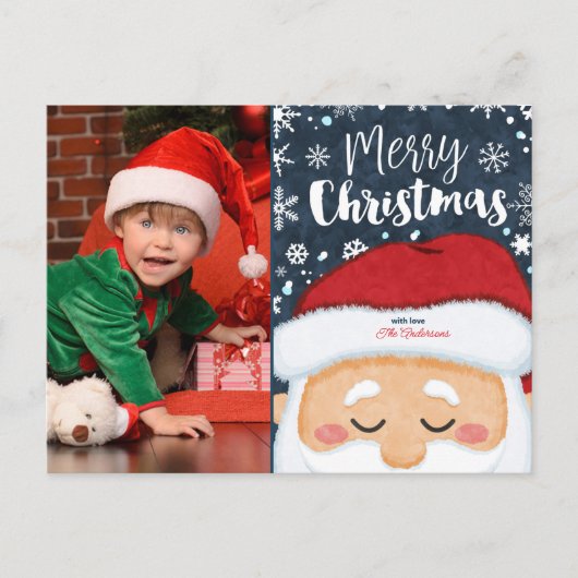 Cute Santa Claus kerstfoto Kaart (Voorkant)