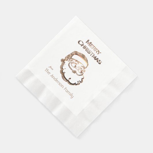 Cute Santa Claus kerstman Gold Glitter Servet (Hoek)