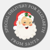Cute Santa Claus Kerstmis Klassic Round S Ronde Sticker (Voorkant)