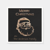 Cute Santa Claus, kerstmis, zwart en goud Servet (Voorkant)