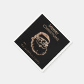 Cute Santa Claus, kerstmis, zwart en goud Servet (Hoek)