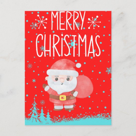 Cute Santa Claus-kerstrood Briefkaart (Voorkant)