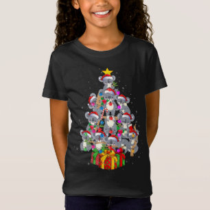 Cute Santa Claus Koala Beer kerstboomverlichting T-shirt