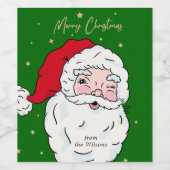 Cute Santa Claus Merry kerstcadeau Label Wijn Etiket (Enkel label)