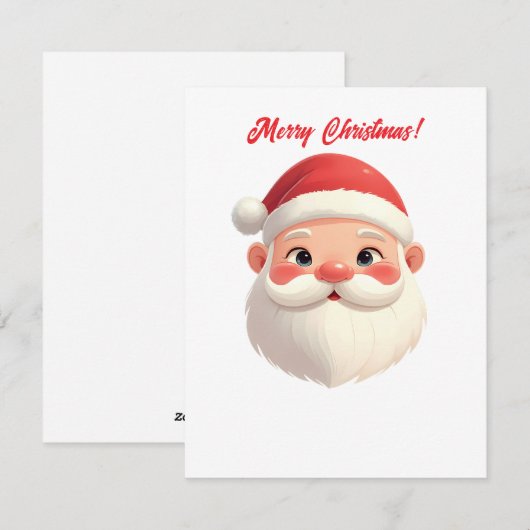 Cute Santa Claus Merry Kerstmis Feestdagenkaart (Voorkant / Achterkant)