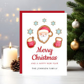 Cute Santa Claus Merry Kerstmis Feestdagenkaart