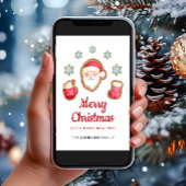 Cute Santa Claus Merry Kerstmis Feestdagenkaart