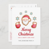 Cute Santa Claus Merry Kerstmis Feestdagenkaart (Voorkant / Achterkant)