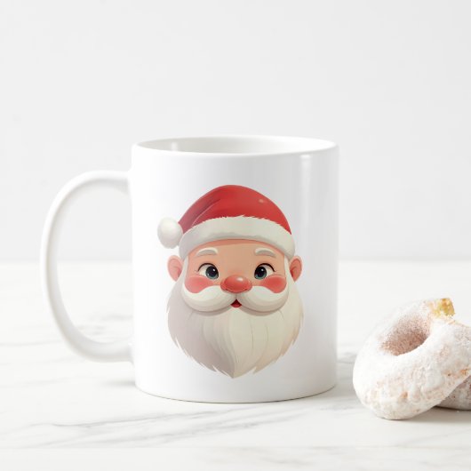 Cute Santa Claus Merry Kerstmis Koffiemok (Met donut)