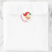 Cute Santa Claus Merry Kerstmis Ronde Sticker (Tas)