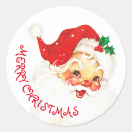 Cute Santa Claus Merry Kerstmis Ronde Sticker