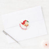 Cute Santa Claus Merry Kerstmis Ronde Sticker (Envelop)