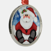 Cute Santa Claus Merry kerstOrnament Metalen Ornament (Rechts)