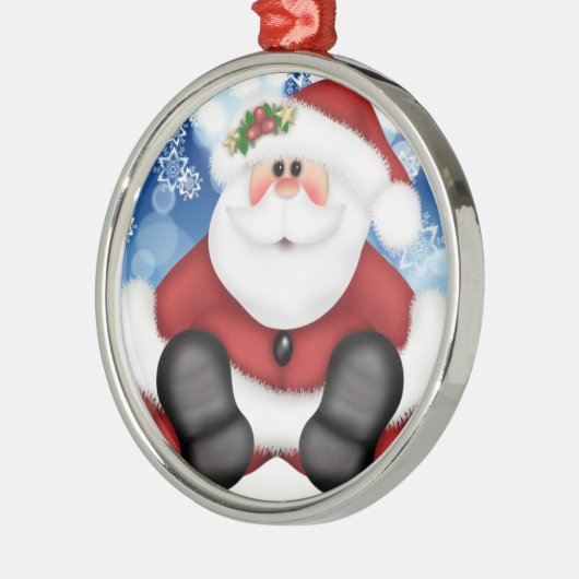 Cute Santa Claus Merry kerstOrnament Metalen Ornament (Links)