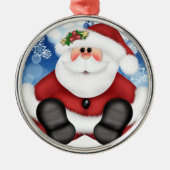 Cute Santa Claus Merry kerstOrnament Metalen Ornament (Voorkant)