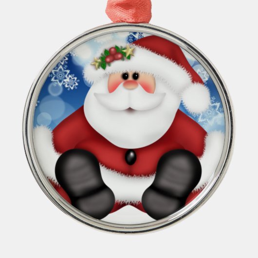 Cute Santa Claus Merry kerstOrnament Metalen Ornament (Voorkant)