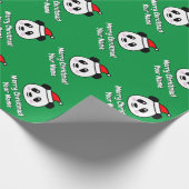 Cute Santa Claus panda beer gepersonaliseerd kerst Cadeaupapier (Hoek)