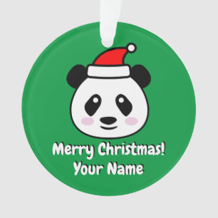 Cute Santa Claus panda beer kerstversiering Ornament