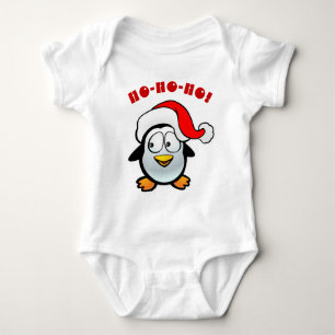 Cute Santa Claus Penguin Cartoon Romper