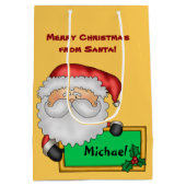 Cute Santa Claus Persoonlijk Medium Cadeauzakje (Achterkant)