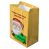 Cute Santa Claus Persoonlijk Medium Cadeauzakje (Achterkant Gekanteld)