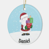 Cute Santa Claus Persoonlijke Kerstmis Keramisch Ornament (Links)
