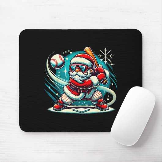 Cute Santa Claus Playing Baseball Boys Kids Teens  Muismat (Met muis)