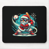 Cute Santa Claus Playing Baseball Boys Kids Teens  Muismat (Voorkant)