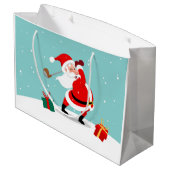 Cute Santa Claus plays golf illustration Groot Cadeauzakje (Achterkant Gekanteld)