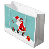 Cute Santa Claus plays golf illustration Groot Cadeauzakje (Voorkant Gekanteld)