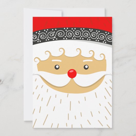 Cute Santa Claus Portrait Holiday Card Feestdagenkaart (Voorkant)