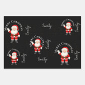Cute Santa Claus Red Blue Merry kerst Inpakpapier Vel (Voorkant 3)