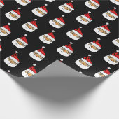 Cute Santa Claus Red Pet kerstzwart Cadeaupapier (Hoek)