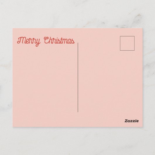 Cute Santa Claus Retro Floral Pink Merry Christmas Briefkaart (Achterkant)