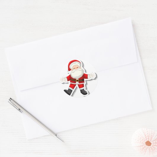 Cute Santa Claus Ronde Sticker (Envelop)