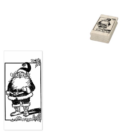 Cute Santa Claus Rubber Stamp Rubberstempel (Gestempeld)
