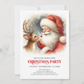 Cute Santa Claus Rudolph Holiday Cheer Family   Kaart (Voorkant)