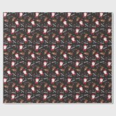 Cute Santa Claus Rudolph Reindeer Pattern Cadeaupapier (Vlak)