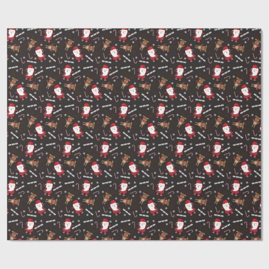 Cute Santa Claus Rudolph Reindeer Pattern Cadeaupapier (Vlak)
