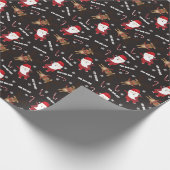 Cute Santa Claus Rudolph Reindeer Pattern Cadeaupapier (Hoek)