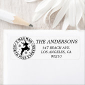 Cute Santa Claus Seal North Pole address label (Insitu)