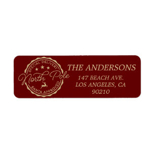 Cute Santa Claus Seal North Pole Etiket