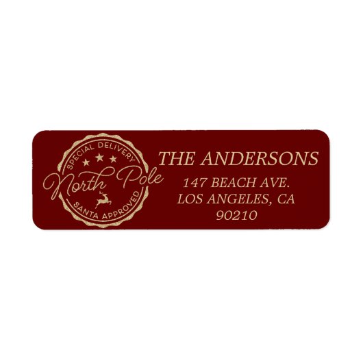 Cute Santa Claus Seal North Pole Etiket (Voorkant)
