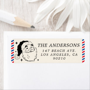 Cute Santa Claus Seal North Pole Label